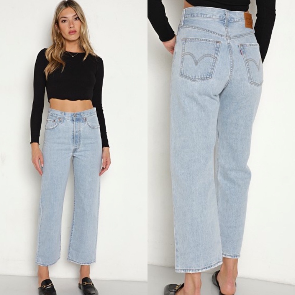 Levi’s premium ribcage straight ankle ojai shore jean light wash women’s size 32